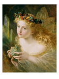 Buy Take the Fair Face of Woman, and Gently Suspending, with Butterflies, Flowers, and Jewels Attending at AllPosters.com