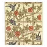 Blue and Orange Trellis Wallpaper Design, 1864