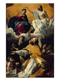 The Coronation of the Virgin with Ss. William of Aquitaine and Augustine (Oil on Canvas) Giclee Print