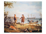 William Penn Arrives in America for the First Time and Meets a Native American in 1682