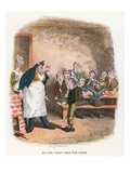 Oliver Asking for More, Illustration for 'Oliver Twist' by Charles Dickens (Colour Litho)