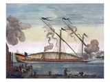 A Royal Galley (Spanish or Portuguese) Rowed by Slaves, Firing a Signal, from 'Le Naptune Francois'