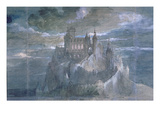 Set Design for a Production of Hamlet (Act One) at the Comedie Francaise, 1884 (W/C on Paper)