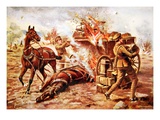 Acting-Bombardier H.A. Creasey Assisting to Unload a Burning Amunition Wagon