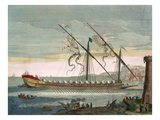 The Lead Galley under Way by Oar, from 'Le Naptune Francois', C.1693-1700 (Hand-Coloured Engraving)