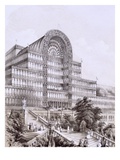 Crystal Palace at Sydenham, the Front of the Great Transept, C.1851-55 (Litho)