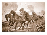 Lance-Corporal Holmes Takes the Place of a Wounded Driver and Assists in Driving a Gun Out
