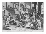 Polishing Armour, Plate 18 from 'Nova Reperta' (New Discoveries) Engraved by Jan Collaert
