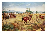 Private C. Hull Saving the Life of Captain G.E.D. Learoyd, under Fire (Colour Litho)