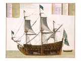 Section Through a French First-Rate Ship of 104 Cannon, from 'Le Naptune Francois', C.1693-1700