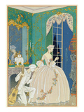 Illustration for 'Fetes Galantes' by Paul Verlaine (1844-96) 1923 (Pochoir Print)
