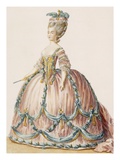 Lady's Gown for the Royal Court, Engraved by Deny, from 'Galeries Des Modes Et Costumes Francais'