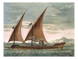 Galley under Sail, Flying Standard of the Commander of the Squadron, from 'Le Naptune Francois'