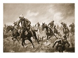 Jemadar Ram-Karan Leading His Troop under Heavy Rifle Fire Against the Enemy Who Were Retiring