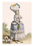 Lady Walking Her Dog, Engraved by Voysard, Plate No.28