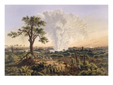 The Falls by Sunrise with the Spray Cloud Rising 1,200 Feet, 1865 (Colour Print)