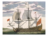 British Navy: a First-Rate Ship Flying the White Ensign; Three-Decker with Admiral's Cabin