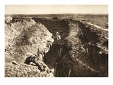 English Trench Between Bapaume and Arras (B/W Photo)