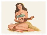 Pin Up Girl Playing Ukelele c.1951