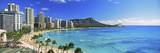 Palm Trees on the Beach, Diamond Head, Waikiki Beach, Oahu, Honolulu, Hawaii, USA