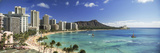 Buildings Along the Coastline, Diamond Head, Waikiki Beach, Oahu, Honolulu, Hawaii, USA