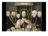 Christ Blessing, Surrounded by a Donor and His Family (Triptych of a Protes