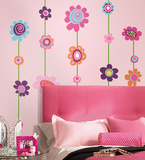 Flower Stripe Peel & Stick Giant Wall Decal