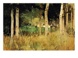 The Cottage Amongs the Birch Trees Premium Poster