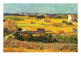 Harvest at La Crau with Montmajour in the Background