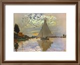 Monet: Sailboat Framed Giclee Print
