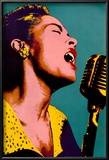 Billie Holiday Blue Pop Art Music Poster