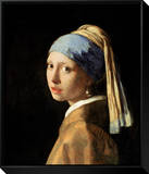 Girl with a Pearl Earring, circa 1665-6 Framed Canvas Print