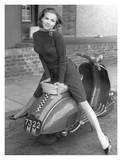 Posing on Motor Scooter