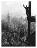 Waving from Empire State Building Construction Site, 1930
