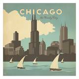 Chicago, The Windy City Square Art Print