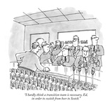 'I hardly think a transition team is necessary, Ed, in order to switch fro…' - New Yorker Cartoon