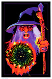 Mystic Wizard Flocked Blacklight Poster