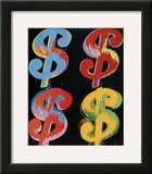 Four Dollar Signs, c.1982 (blue, red, orange, yellow)