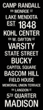 Wisconsin: College Town Wall Art