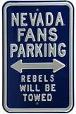 Nevada Fans Rebels Towed Parking Steel Sign