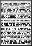 Mother Teresa Anyway Quote Poster