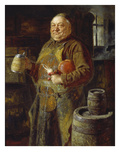 Monk in the Cloister Brewery with Beer Stein as Well as White and Red Radishes, 1889