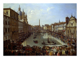 Piazza Navona in Rome Set under Water
