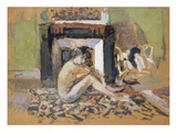 Nude Near a Fireplace