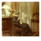 A Woman Sewing in an Interior