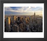 New York City, Manhattan, View of Downtown and Empire State Building from Rockerfeller Centre, USA