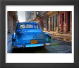 Blue Car in Havana, Cuba, Caribbean