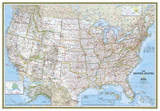 National Geographic - United States Classic Map, Enlarged & Laminated Poster