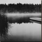 Misty Dock, Salt Spring Island Stretched Canvas Print