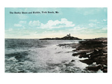 York Beach, Maine - Nubble Lighthouse, Rocky Shore Scene